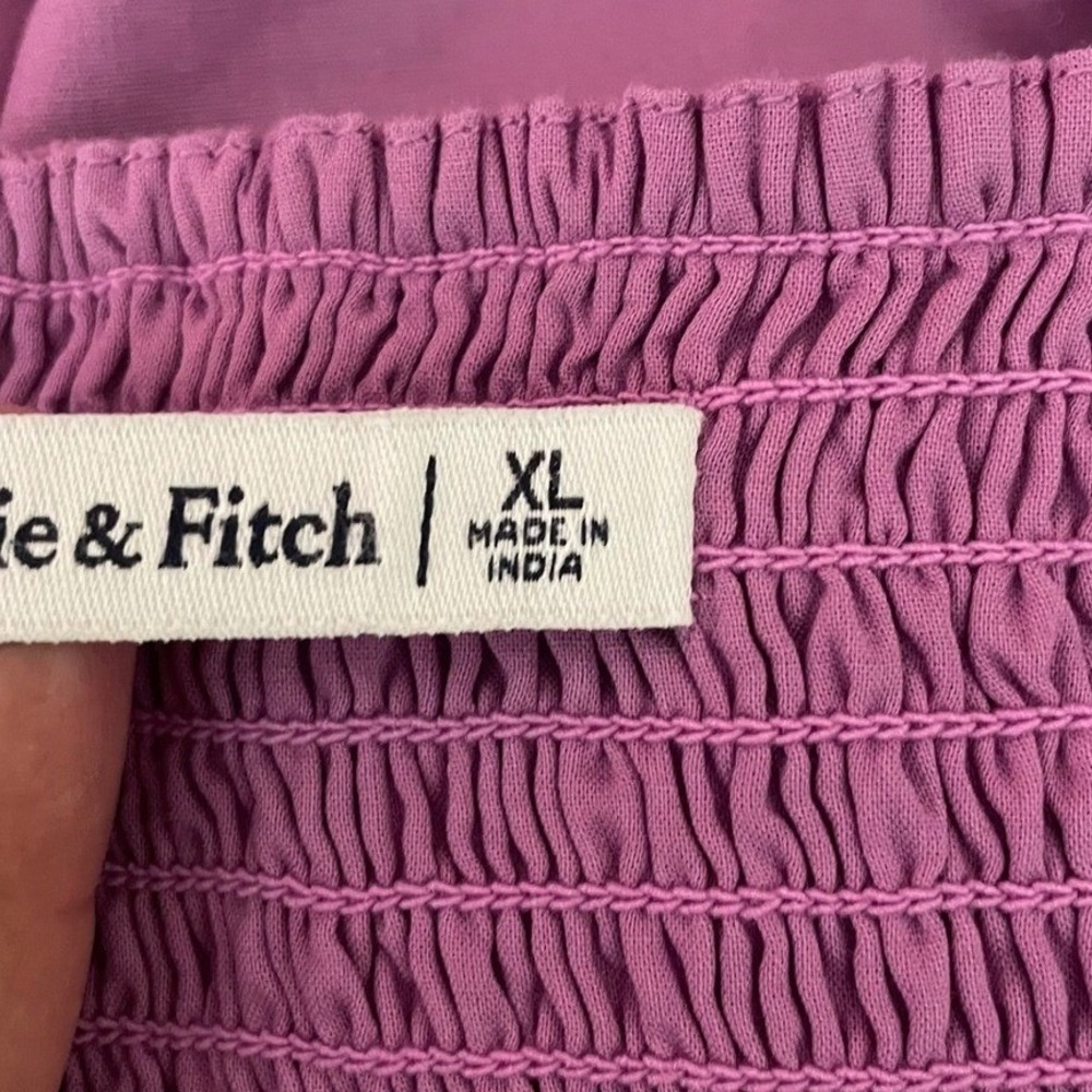 Abercrombie NEW Emerson Mini Dress Purple Cotton Blend XL Coquette Cottage Boho - Picture 6 of 8